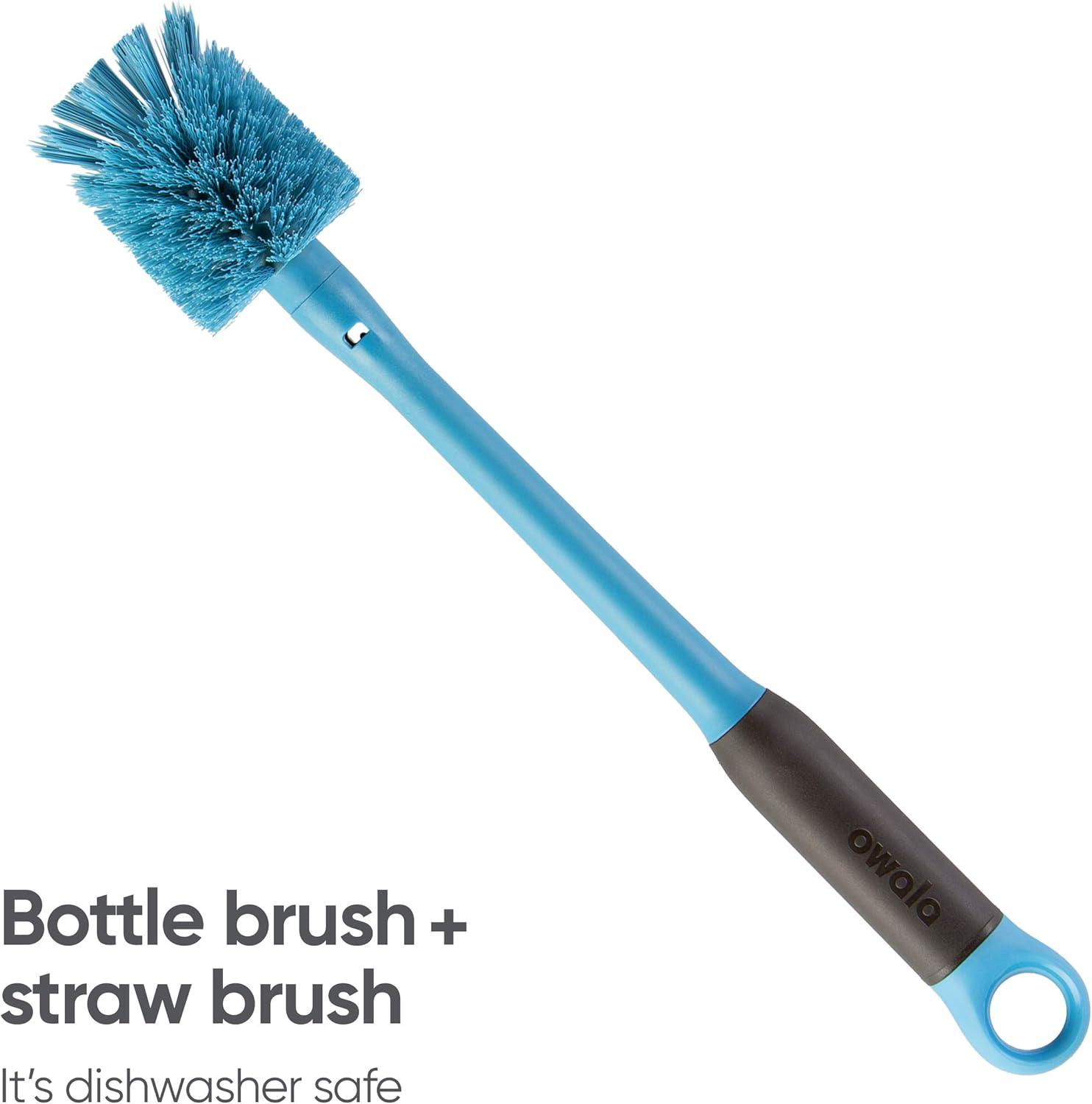 imageOwala 2in1 Water Bottle Brush Cleaner and Water Bottle Straw Cleaner Brush Water Bottle Brush with Removable Head and Twist n Hide Straw Brush Smokey BlueOne Size
