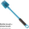 imageOwala 2in1 Water Bottle Brush Cleaner and Water Bottle Straw Cleaner Brush Water Bottle Brush with Removable Head and Twist n Hide Straw Brush Smokey BlueOne Size