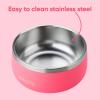imageOwala Pet Bowl  Durable Stainless Steel Food and Water Bowl for Dogs Cats and All Pets NonSlip Base 24oz White Shy MarshmallowHyper Flamingo