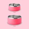 imageOwala Pet Bowl  Durable Stainless Steel Food and Water Bowl for Dogs Cats and All Pets NonSlip Base 24oz White Shy MarshmallowHyper Flamingo
