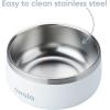imageOwala Pet Bowl  Durable Stainless Steel Food and Water Bowl for Dogs Cats and All Pets NonSlip Base 24oz White Shy MarshmallowShy Marshmallow