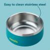 imageOwala Pet Bowl  Durable Stainless Steel Food and Water Bowl for Dogs Cats and All Pets NonSlip Base 24oz White Shy MarshmallowTurquoise  Caicos