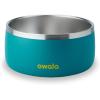 imageOwala Pet Bowl  Durable Stainless Steel Food and Water Bowl for Dogs Cats and All Pets NonSlip Base 24oz White Shy MarshmallowTurquoise  Caicos