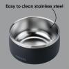 imageOwala Pet Bowl  Durable Stainless Steel Food and Water Bowl for Dogs Cats and All Pets NonSlip Base 24oz White Shy MarshmallowVery  Very Dark
