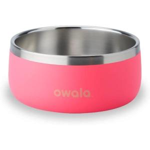 imageOwala Pet Bowl  Durable Stainless Steel Food and Water Bowl for Dogs Cats and All Pets NonSlip Base 24oz White Shy MarshmallowHyper Flamingo