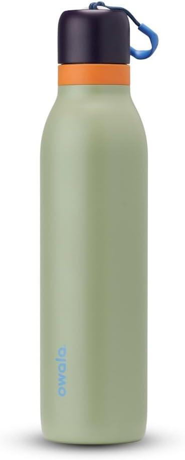 imageOwala FreeSip Twist Insulated Stainless Steel Water Bottle with Straw for Sports and Travel BPAFree 18oz MintWhite Iced BreezeCamo Cool