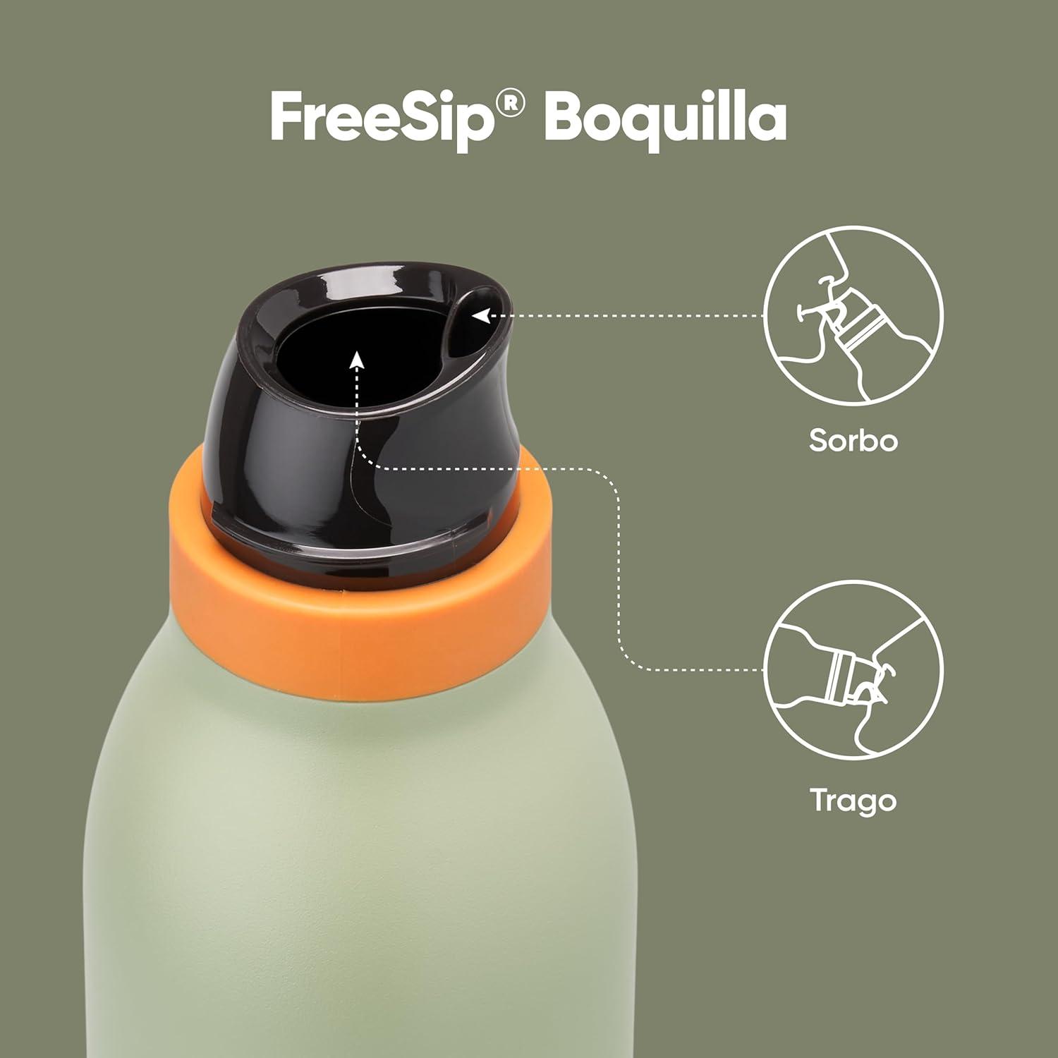 imageOwala FreeSip Twist Insulated Stainless Steel Water Bottle with Straw for Sports and Travel BPAFree 18oz MintWhite Iced BreezeCamo Cool
