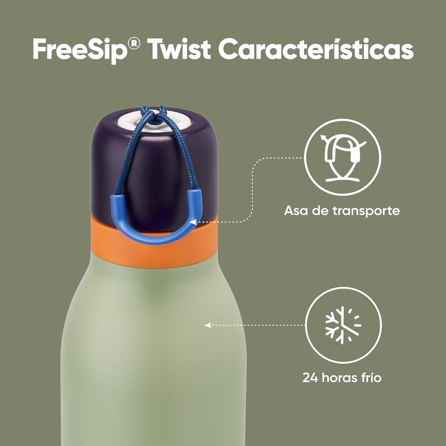 imageOwala FreeSip Twist Insulated Stainless Steel Water Bottle with Straw for Sports and Travel BPAFree 18oz MintWhite Iced BreezeCamo Cool