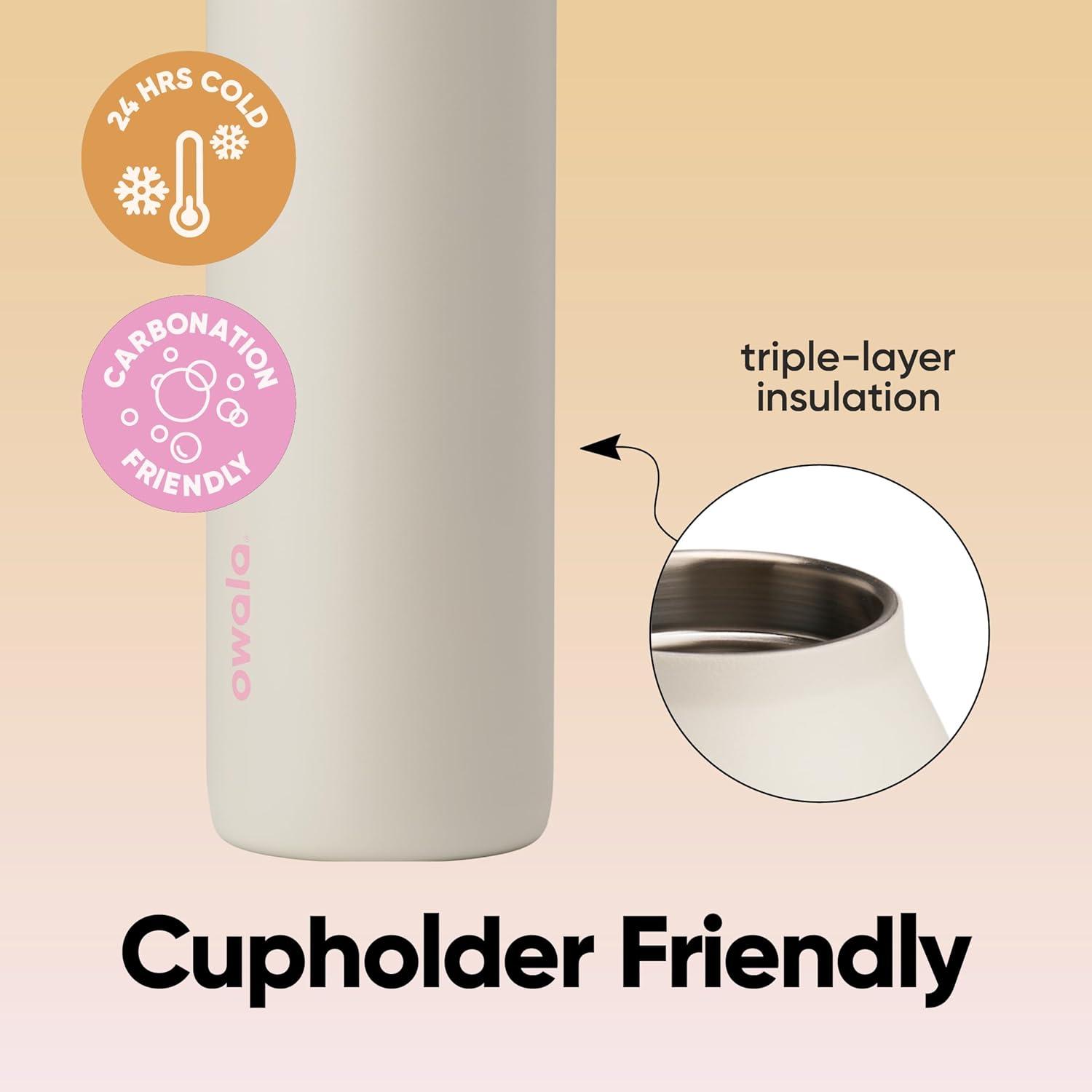 imageOwala FreeSip Twist Insulated Stainless Steel Water Bottle with Straw for Sports and Travel BPAFree 18oz MintWhite Iced BreezeDaybreak