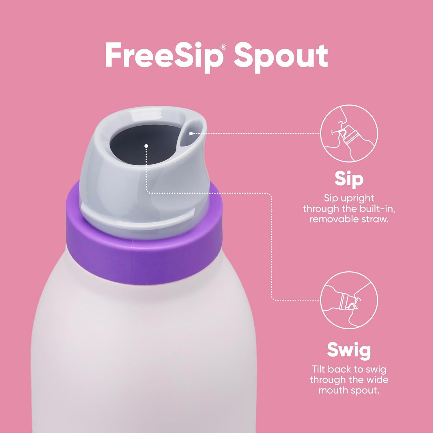 imageOwala FreeSip Twist Insulated Stainless Steel Water Bottle with Straw for Sports and Travel BPAFree 18oz MintWhite Iced BreezeDreamy Field