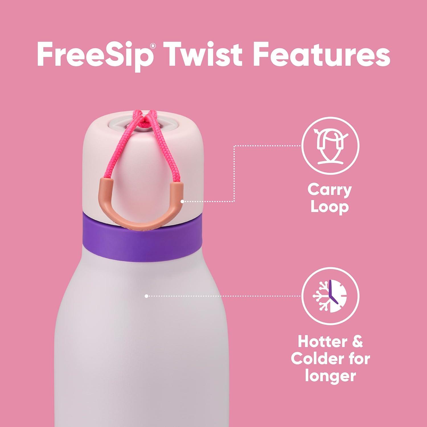imageOwala FreeSip Twist Insulated Stainless Steel Water Bottle with Straw for Sports and Travel BPAFree 18oz MintWhite Iced BreezeDreamy Field