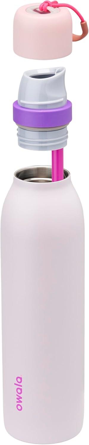 imageOwala FreeSip Twist Insulated Stainless Steel Water Bottle with Straw for Sports and Travel BPAFree 18oz MintWhite Iced BreezeDreamy Field