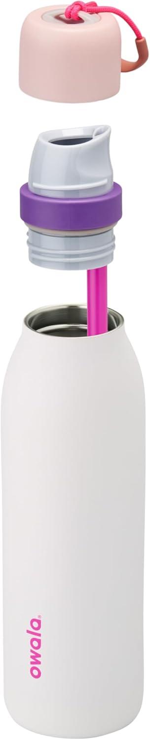 imageOwala FreeSip Twist Insulated Stainless Steel Water Bottle with Straw for Sports and Travel BPAFree 18oz MintWhite Iced BreezeDreamy Field