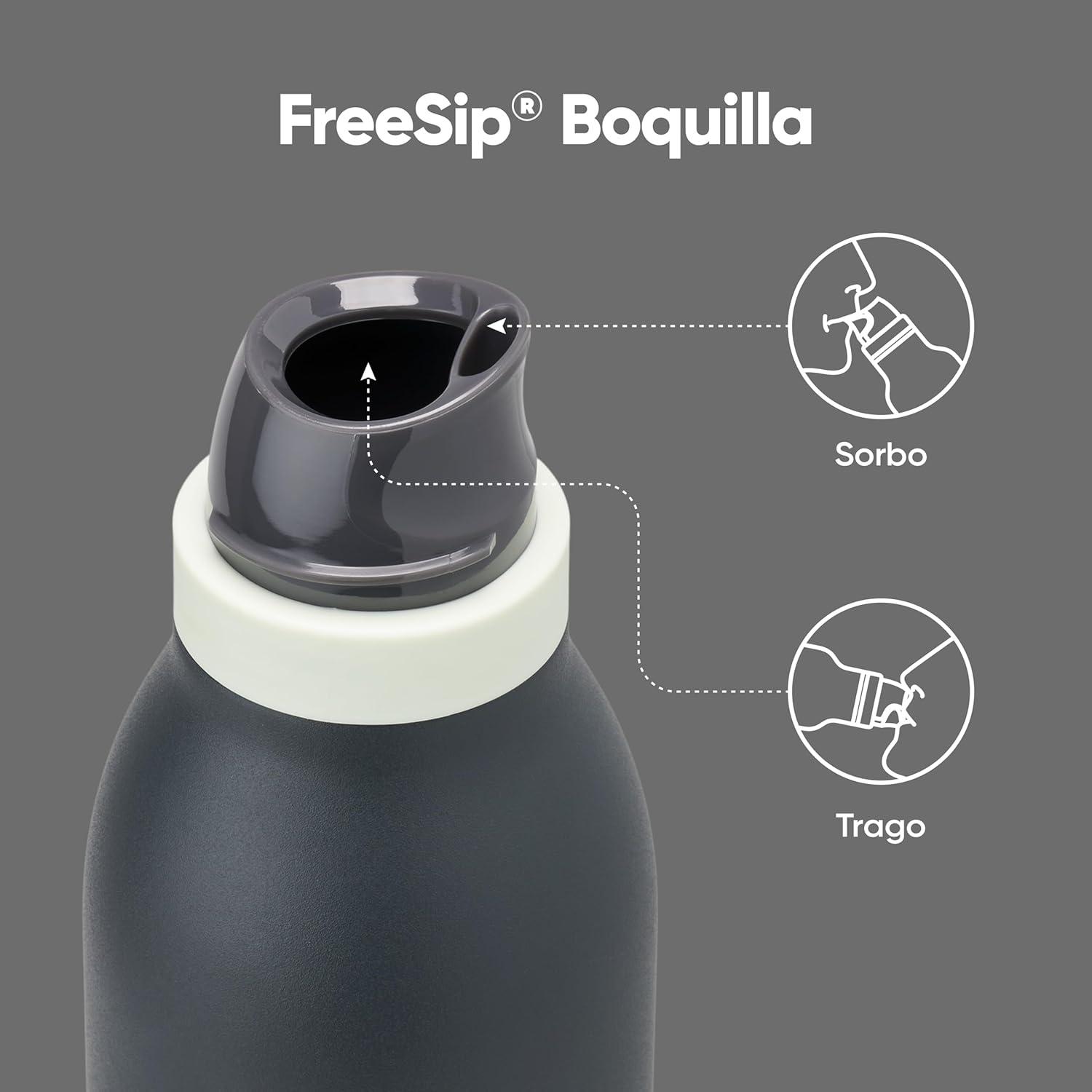 imageOwala FreeSip Twist Insulated Stainless Steel Water Bottle with Straw for Sports and Travel BPAFree 18oz MintWhite Iced BreezeFoggy Tide