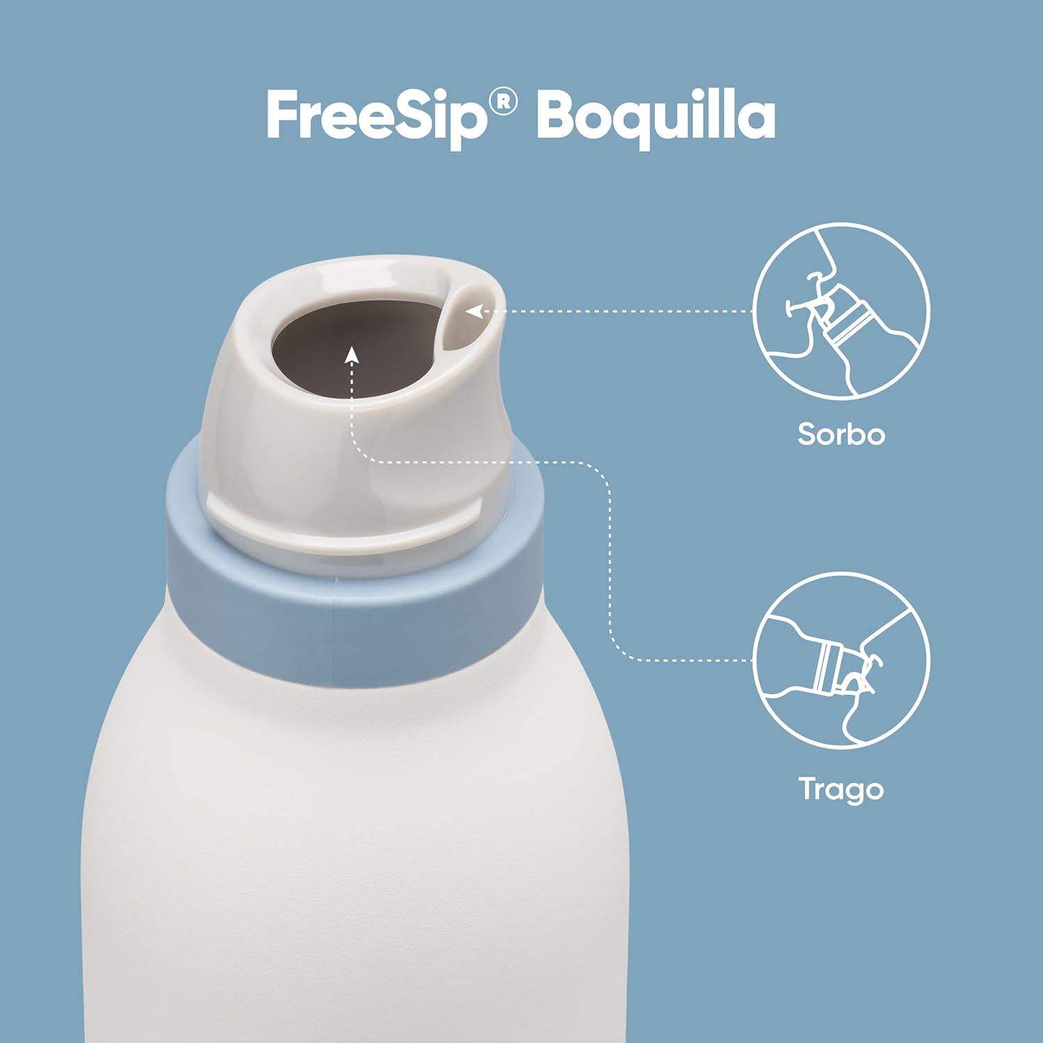 imageOwala FreeSip Twist Insulated Stainless Steel Water Bottle with Straw for Sports and Travel BPAFree 18oz MintWhite Iced BreezeIced Breeze