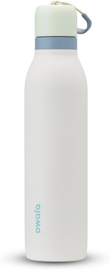 imageOwala FreeSip Twist Insulated Stainless Steel Water Bottle with Straw for Sports and Travel BPAFree 18oz MintWhite Iced BreezeIced Breeze