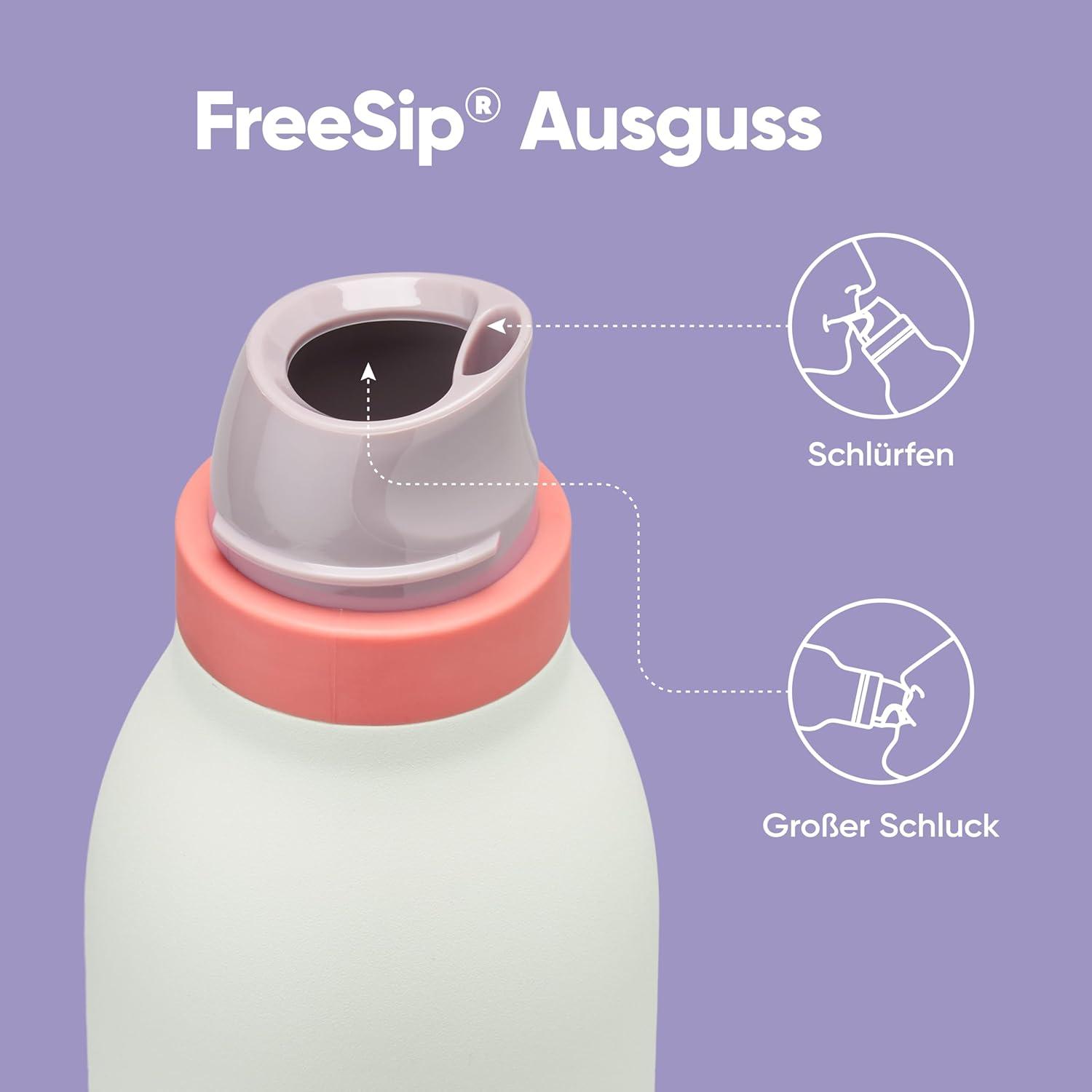 imageOwala FreeSip Twist Insulated Stainless Steel Water Bottle with Straw for Sports and Travel BPAFree 18oz MintWhite Iced BreezeMinty Horizon