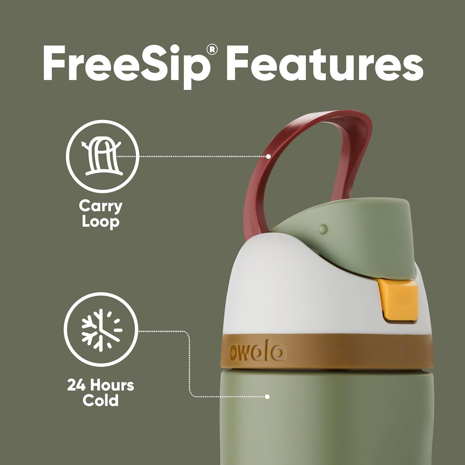 imageOwala Harry Potter FreeSip Insulated Stainless Steel Water Bottle with Straw BPAFree Sports Water Bottle Great for Travel 24 oz HufflepuffBoba Fett