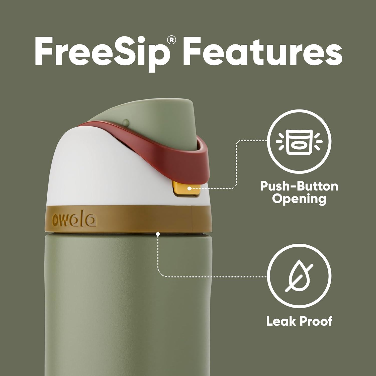 imageOwala Harry Potter FreeSip Insulated Stainless Steel Water Bottle with Straw BPAFree Sports Water Bottle Great for Travel 24 oz HufflepuffBoba Fett
