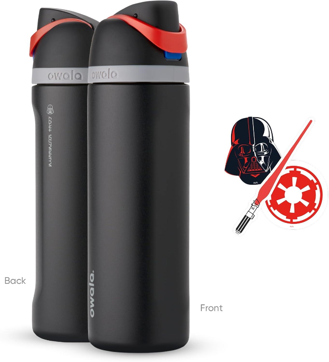 imageOwala Harry Potter FreeSip Insulated Stainless Steel Water Bottle with Straw BPAFree Sports Water Bottle Great for Travel 24 oz HufflepuffDarth Vader