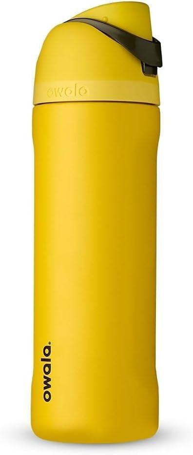 imageOwala Harry Potter FreeSip Insulated Stainless Steel Water Bottle with Straw BPAFree Sports Water Bottle Great for Travel 24 oz HufflepuffHufflepuff