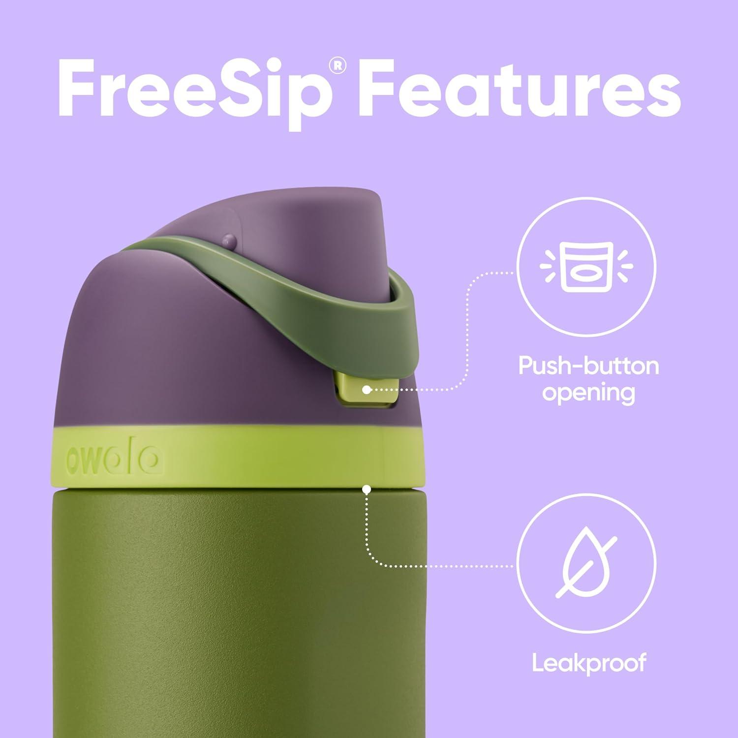 imageOwala Harry Potter FreeSip Insulated Stainless Steel Water Bottle with Straw BPAFree Sports Water Bottle Great for Travel 24 oz HufflepuffHulk