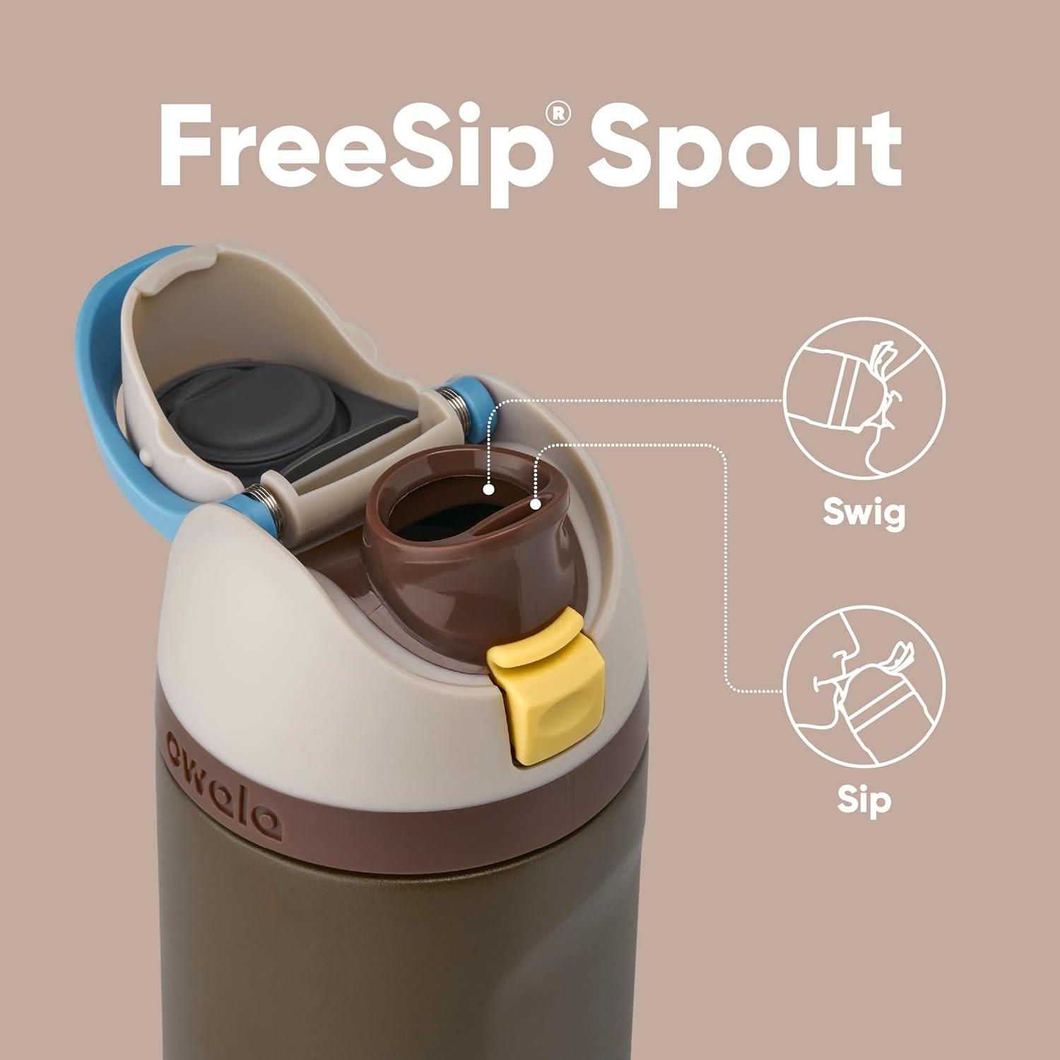 imageOwala Harry Potter FreeSip Insulated Stainless Steel Water Bottle with Straw BPAFree Sports Water Bottle Great for Travel 24 oz HufflepuffMandalorian