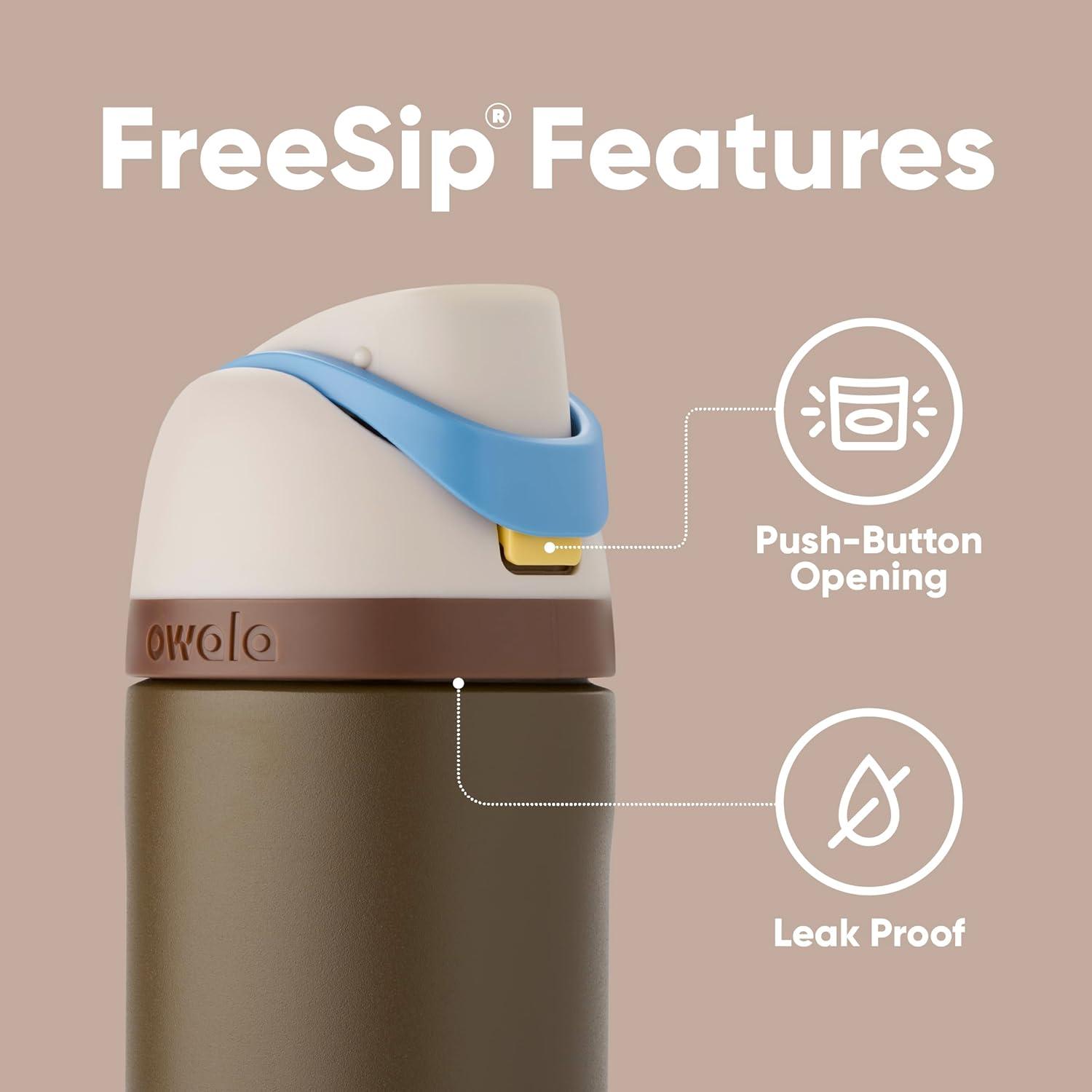 imageOwala Harry Potter FreeSip Insulated Stainless Steel Water Bottle with Straw BPAFree Sports Water Bottle Great for Travel 24 oz HufflepuffMandalorian