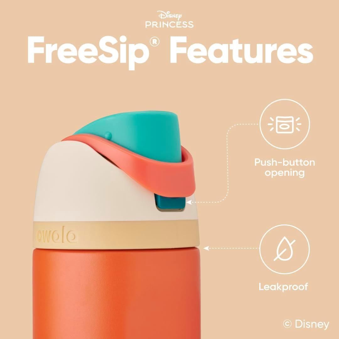 imageOwala Harry Potter FreeSip Insulated Stainless Steel Water Bottle with Straw BPAFree Sports Water Bottle Great for Travel 24 oz HufflepuffMoana