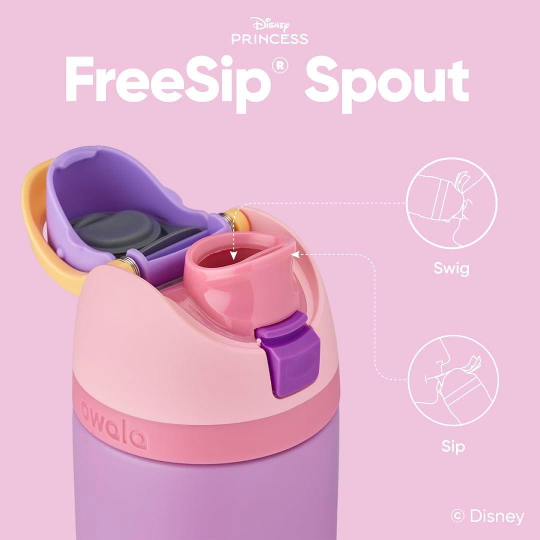 imageOwala Harry Potter FreeSip Insulated Stainless Steel Water Bottle with Straw BPAFree Sports Water Bottle Great for Travel 24 oz HufflepuffRapunzel