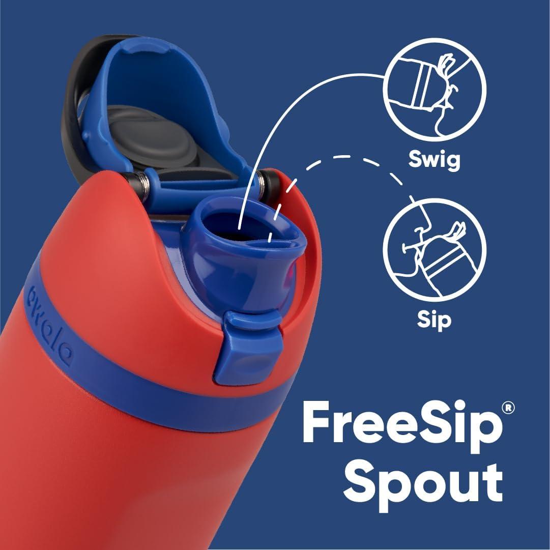 imageOwala Harry Potter FreeSip Insulated Stainless Steel Water Bottle with Straw BPAFree Sports Water Bottle Great for Travel 24 oz HufflepuffSpiderman