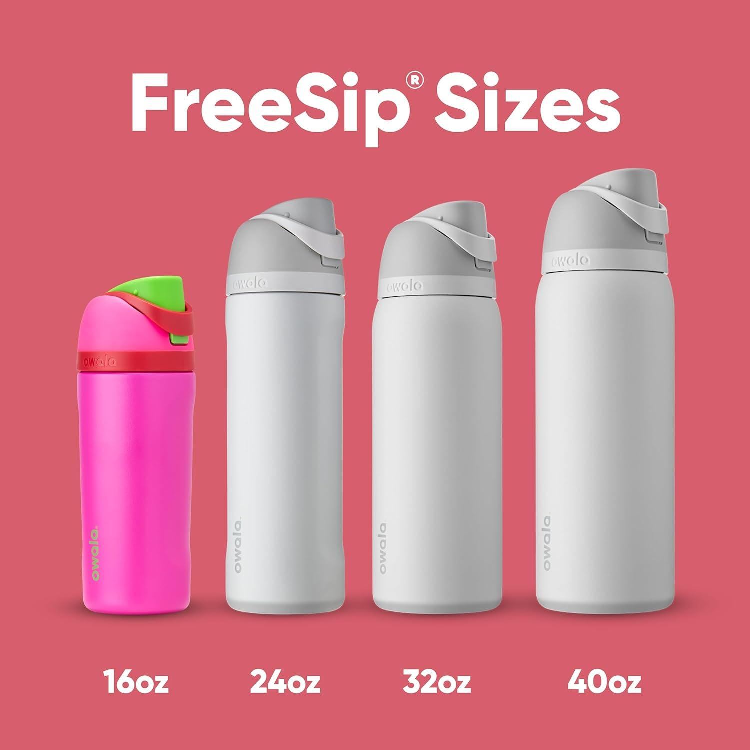 imageOwala Kids FreeSip Insulated Stainless Steel Water Bottle with Straw for Sports Travel and School BPAFree Sports Water Bottle 16 oz Mint ChocolateAll the Berries