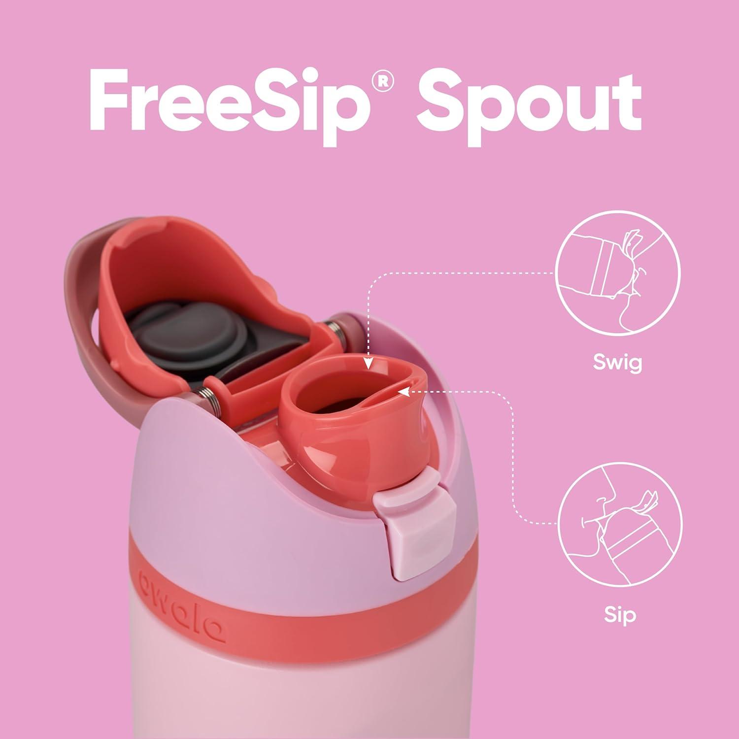 imageOwala Kids FreeSip Insulated Stainless Steel Water Bottle with Straw for Sports Travel and School BPAFree Sports Water Bottle 16 oz Mint ChocolateAngel Food Cake