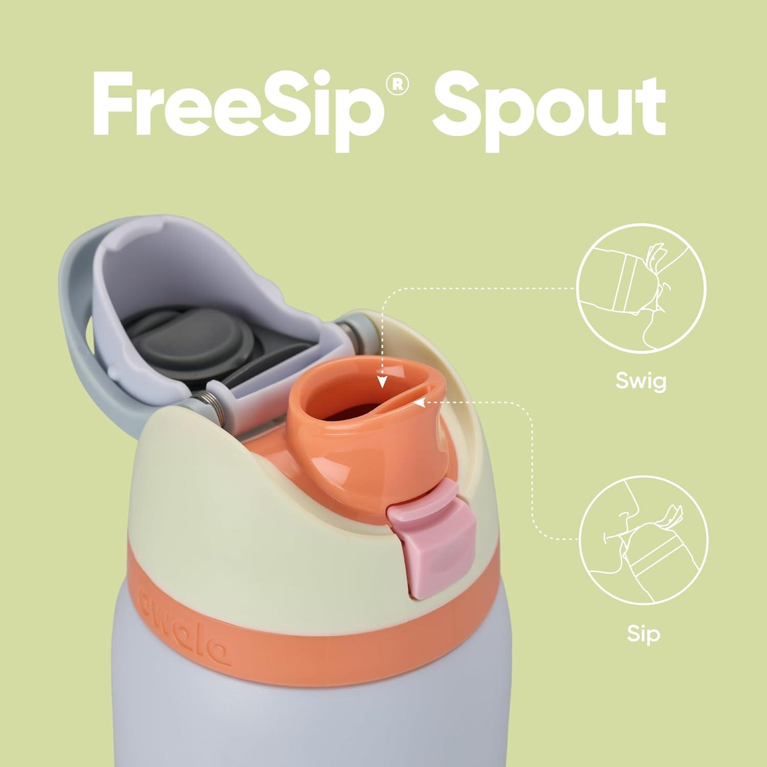 imageOwala Kids FreeSip Insulated Stainless Steel Water Bottle with Straw for Sports Travel and School BPAFree Sports Water Bottle 16 oz Mint ChocolateBeach House