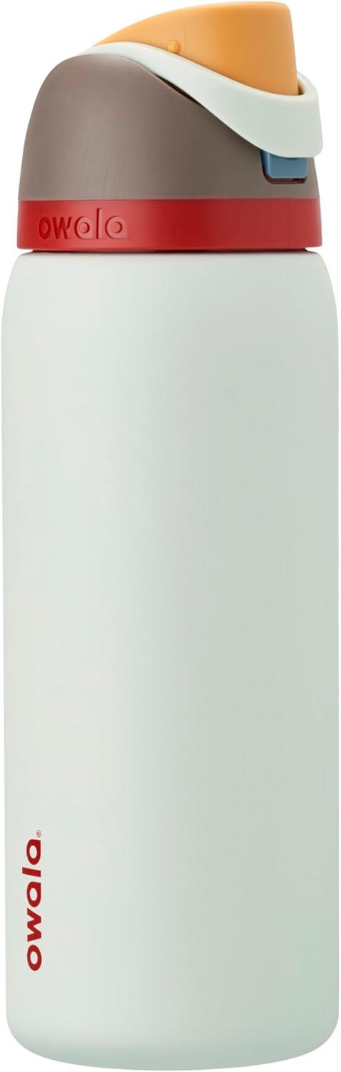 imageOwala Kids FreeSip Insulated Stainless Steel Water Bottle with Straw for Sports Travel and School BPAFree Sports Water Bottle 16 oz Mint ChocolateBoneyard