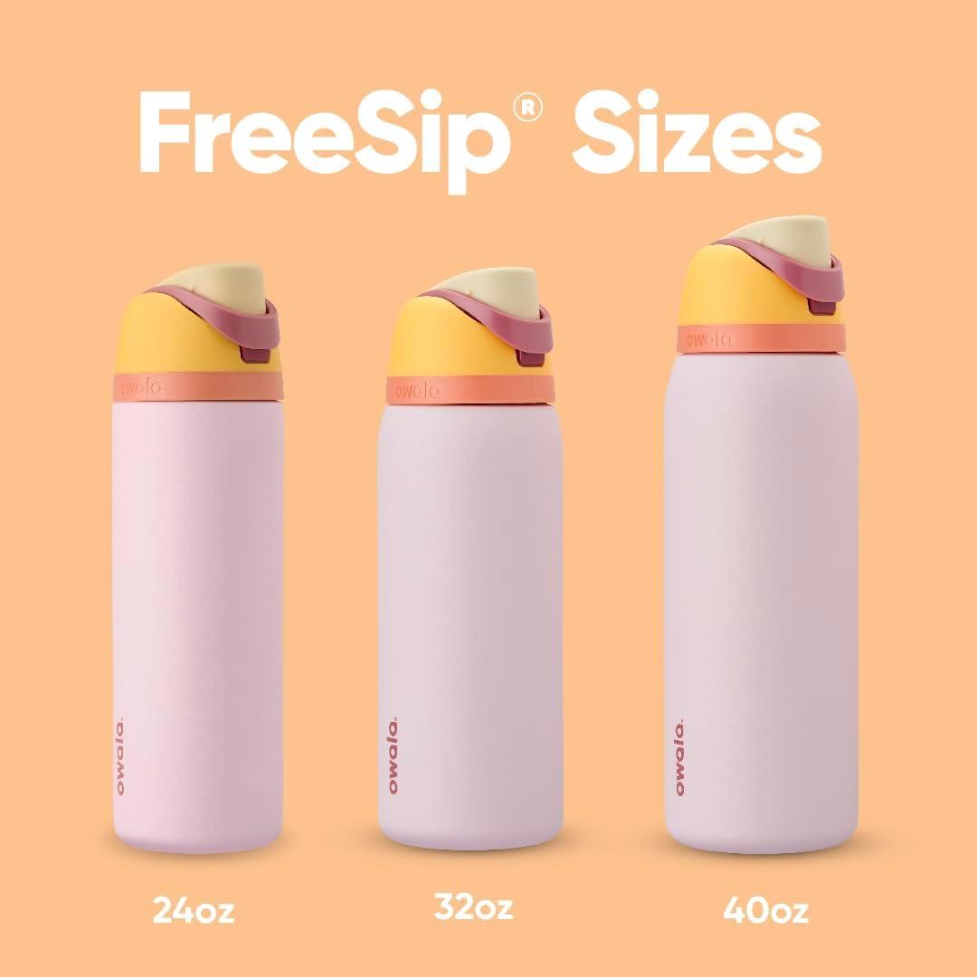 imageOwala Kids FreeSip Insulated Stainless Steel Water Bottle with Straw for Sports Travel and School BPAFree Sports Water Bottle 16 oz Mint ChocolateCandy Store