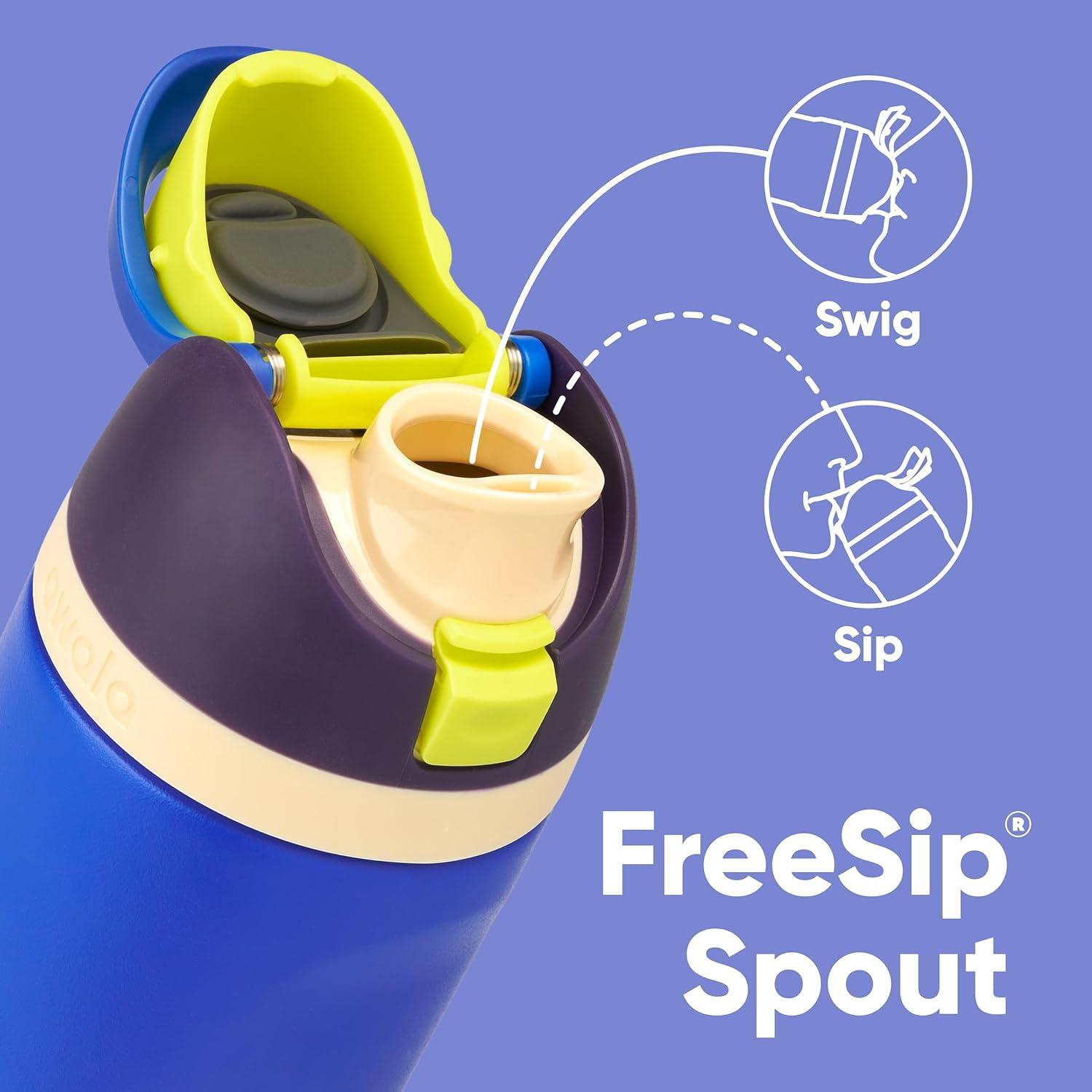 imageOwala Kids FreeSip Insulated Stainless Steel Water Bottle with Straw for Sports Travel and School BPAFree Sports Water Bottle 16 oz Mint ChocolateCelestial Sphere