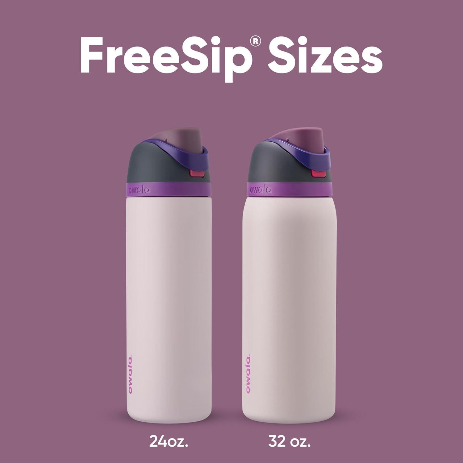 imageOwala Kids FreeSip Insulated Stainless Steel Water Bottle with Straw for Sports Travel and School BPAFree Sports Water Bottle 16 oz Mint ChocolateDreamy Field