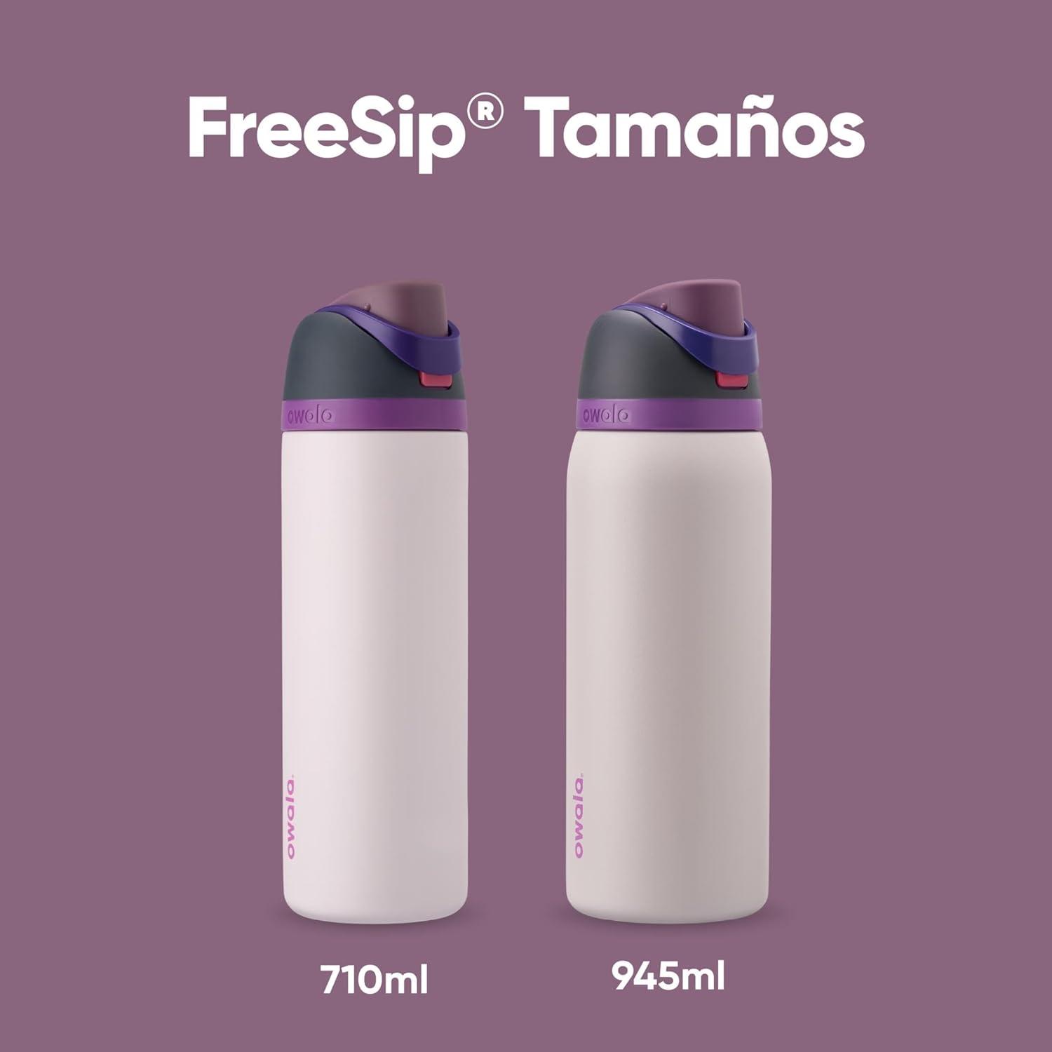 imageOwala Kids FreeSip Insulated Stainless Steel Water Bottle with Straw for Sports Travel and School BPAFree Sports Water Bottle 16 oz Mint ChocolateDreamy Field