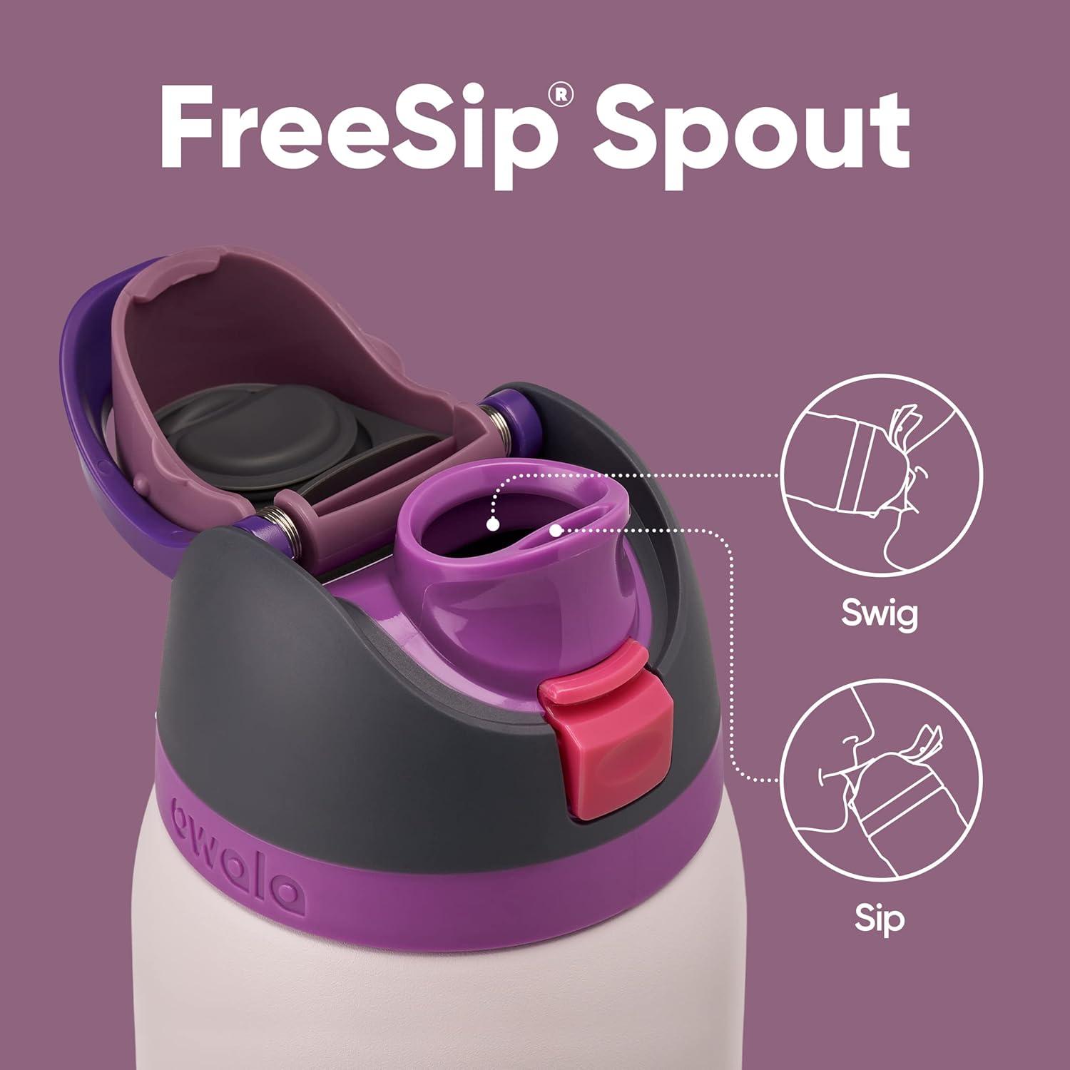 imageOwala Kids FreeSip Insulated Stainless Steel Water Bottle with Straw for Sports Travel and School BPAFree Sports Water Bottle 16 oz Mint ChocolateDreamy Field