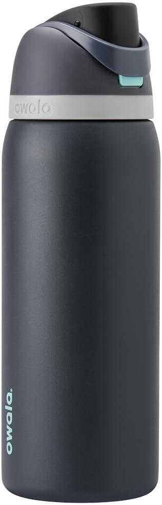 imageOwala Kids FreeSip Insulated Stainless Steel Water Bottle with Straw for Sports Travel and School BPAFree Sports Water Bottle 16 oz Mint ChocolateFoggy Tide