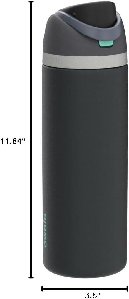 imageOwala Kids FreeSip Insulated Stainless Steel Water Bottle with Straw for Sports Travel and School BPAFree Sports Water Bottle 16 oz Mint ChocolateFoggy Tide