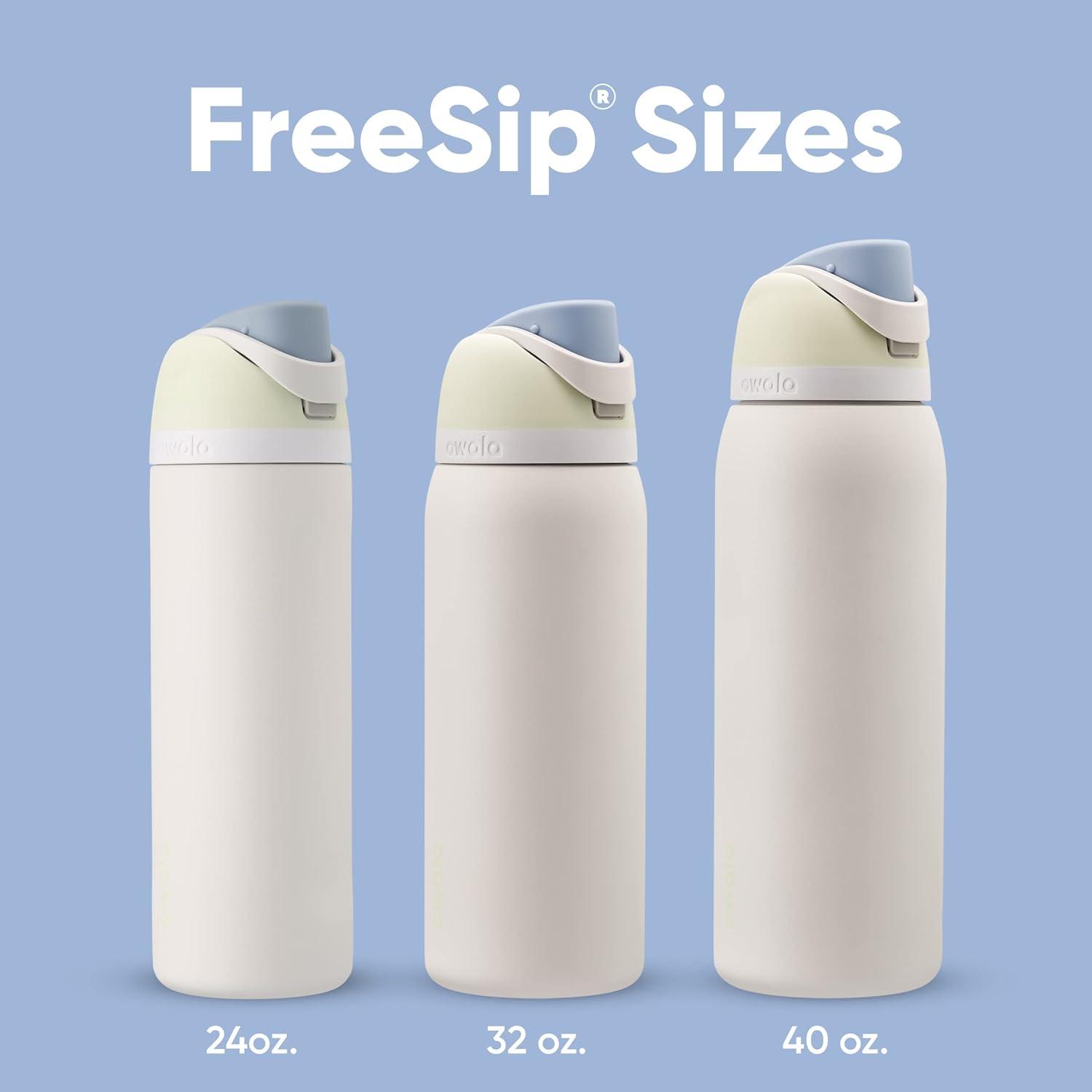 imageOwala Kids FreeSip Insulated Stainless Steel Water Bottle with Straw for Sports Travel and School BPAFree Sports Water Bottle 16 oz Mint ChocolateIced Breeze