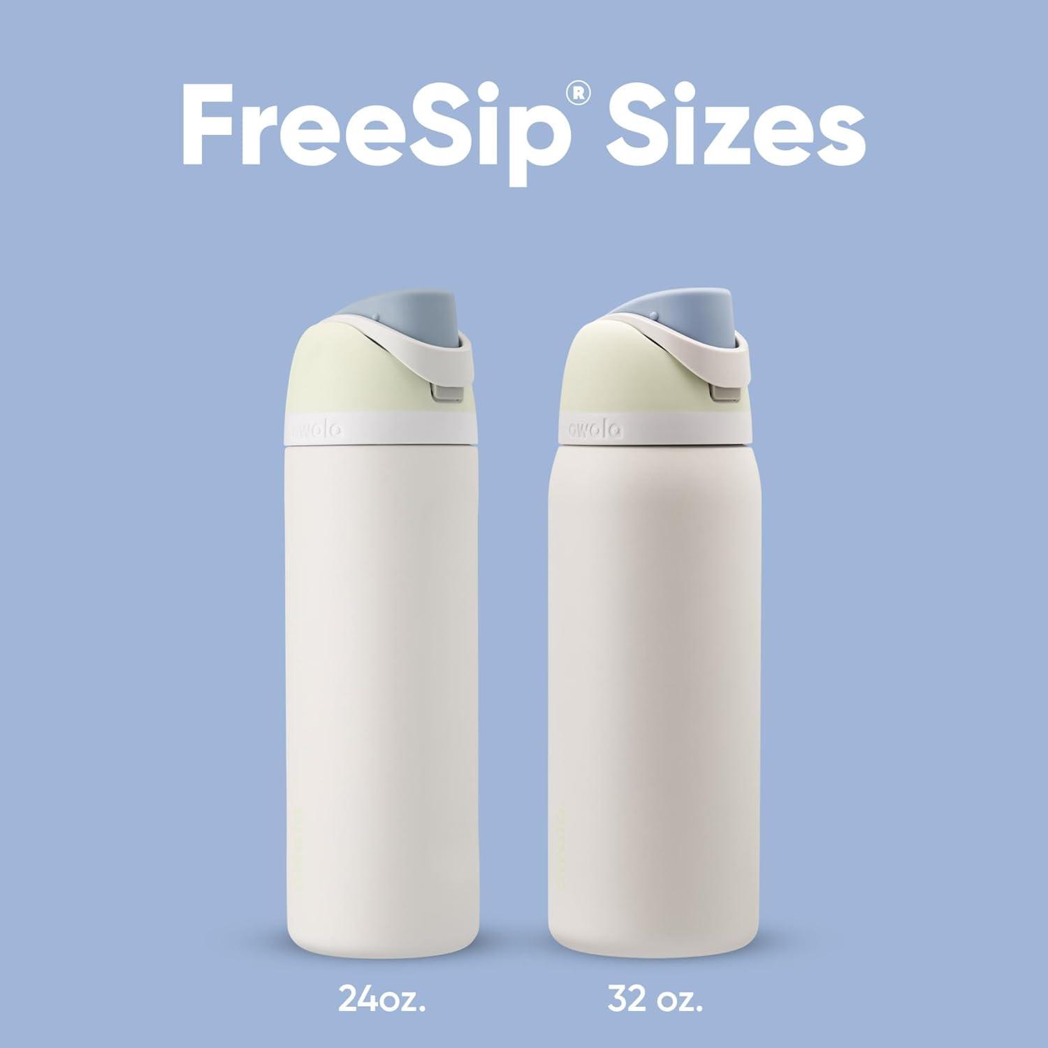 imageOwala Kids FreeSip Insulated Stainless Steel Water Bottle with Straw for Sports Travel and School BPAFree Sports Water Bottle 16 oz Mint ChocolateIced Breeze