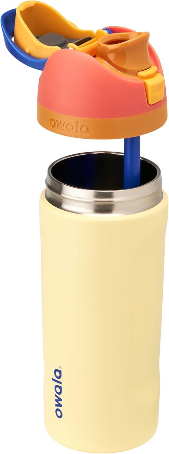 imageOwala Kids FreeSip Insulated Stainless Steel Water Bottle with Straw for Sports Travel and School BPAFree Sports Water Bottle 16 oz Mint ChocolateMisty Horizons