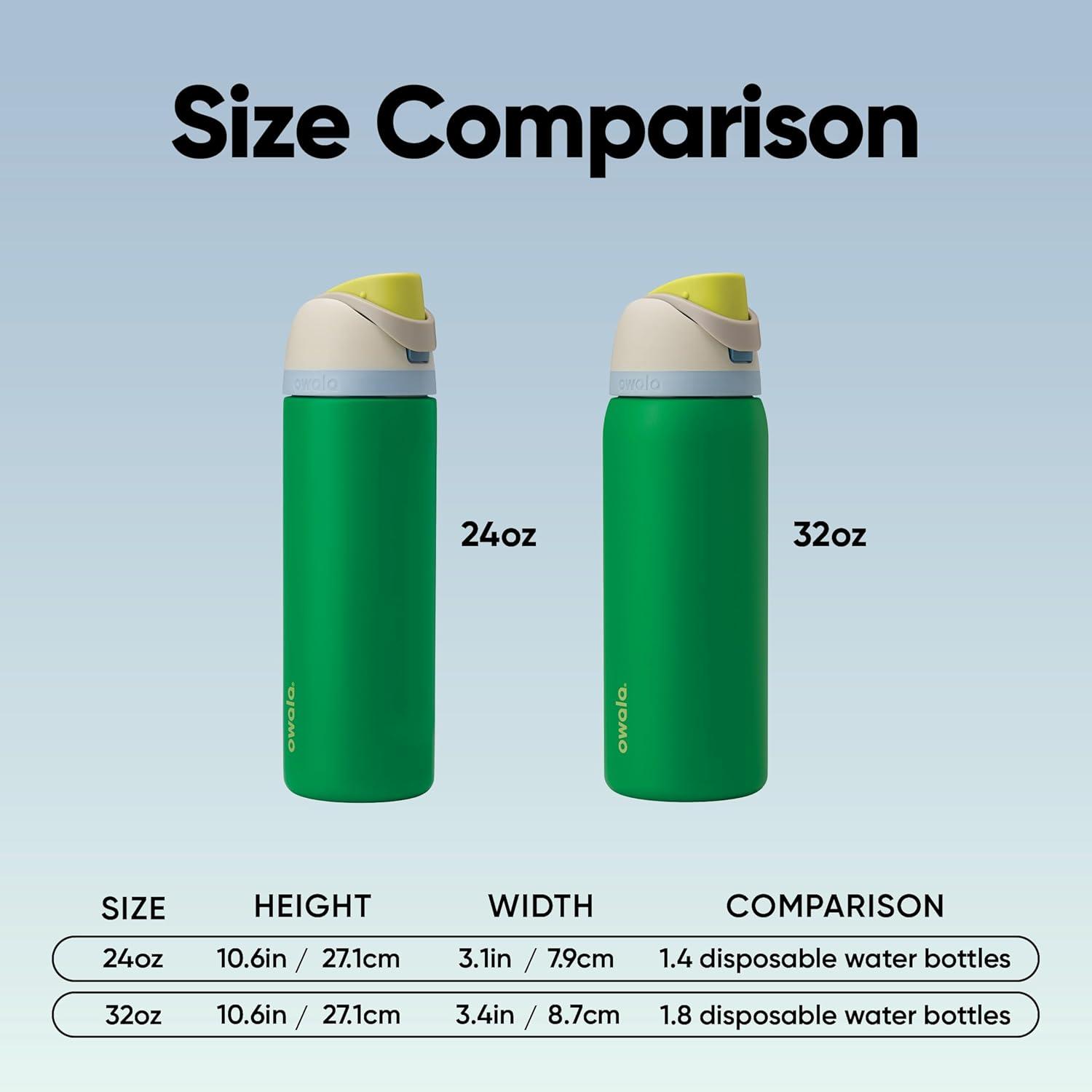 imageOwala Kids FreeSip Insulated Stainless Steel Water Bottle with Straw for Sports Travel and School BPAFree Sports Water Bottle 16 oz Mint ChocolatePutting Green