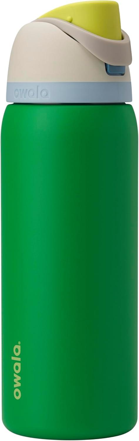 imageOwala Kids FreeSip Insulated Stainless Steel Water Bottle with Straw for Sports Travel and School BPAFree Sports Water Bottle 16 oz Mint ChocolatePutting Green