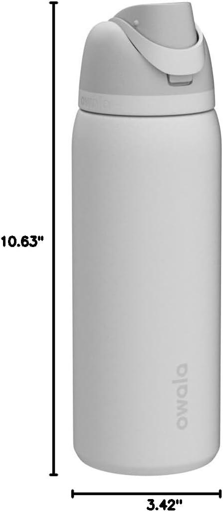 imageOwala Kids FreeSip Insulated Stainless Steel Water Bottle with Straw for Sports Travel and School BPAFree Sports Water Bottle 16 oz Mint ChocolateShy Marshmallow