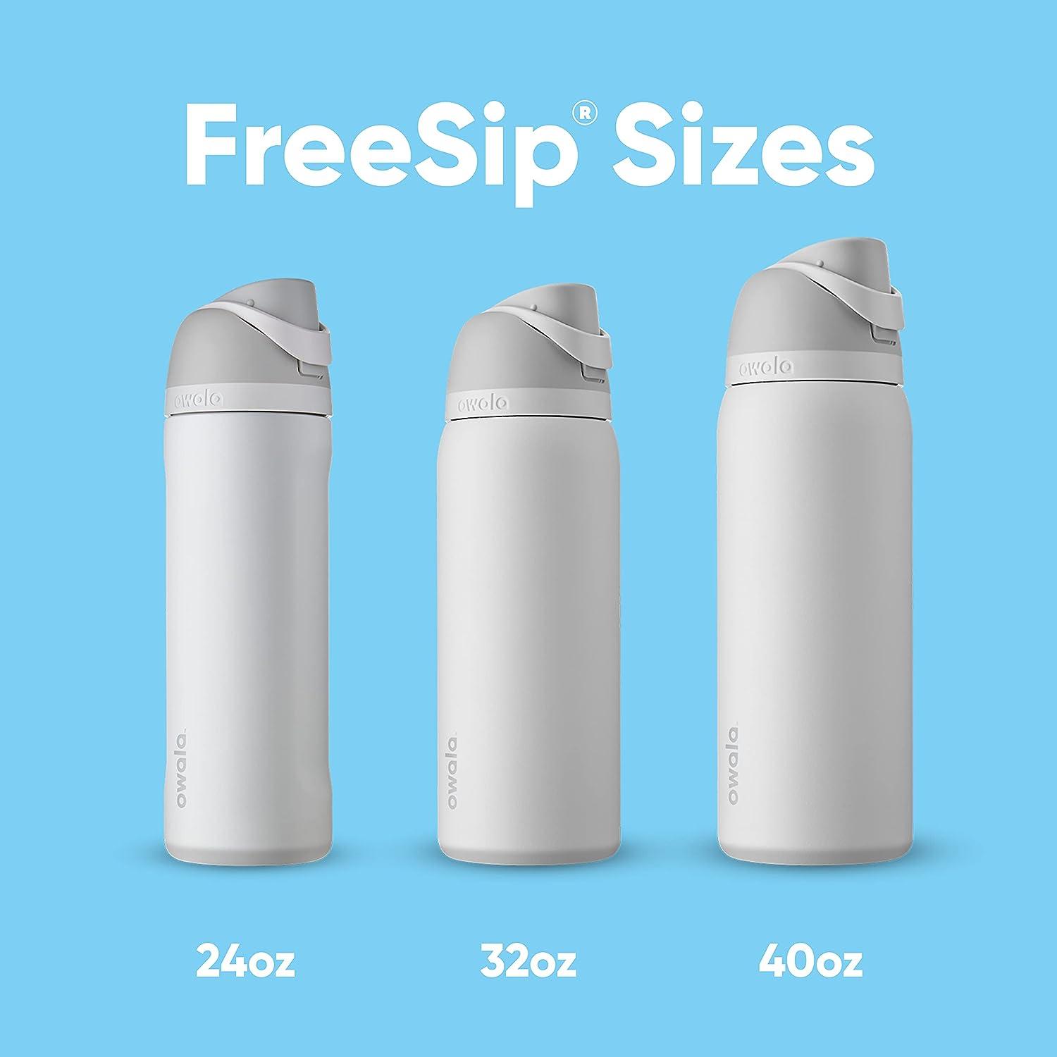 imageOwala Kids FreeSip Insulated Stainless Steel Water Bottle with Straw for Sports Travel and School BPAFree Sports Water Bottle 16 oz Mint ChocolateShy Marshmallow