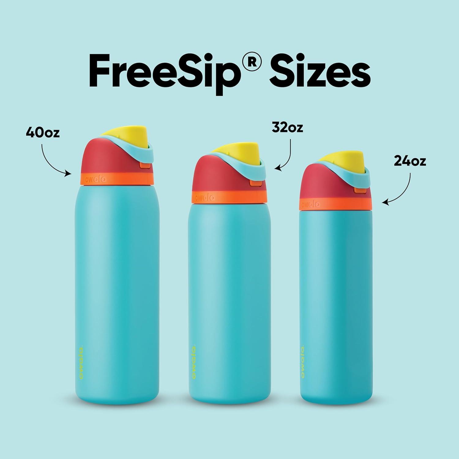 imageOwala Kids FreeSip Insulated Stainless Steel Water Bottle with Straw for Sports Travel and School BPAFree Sports Water Bottle 16 oz Mint ChocolateSummer Sweetness
